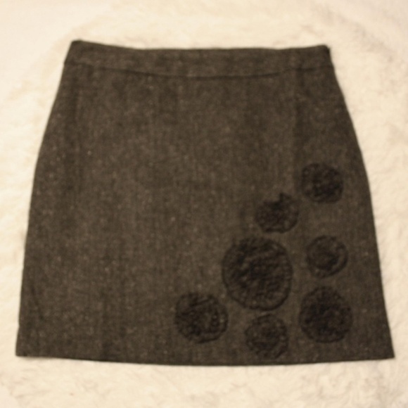 LOFT Wool Blend Gray Career Skirt Sz 6 - Picture 1 of 4